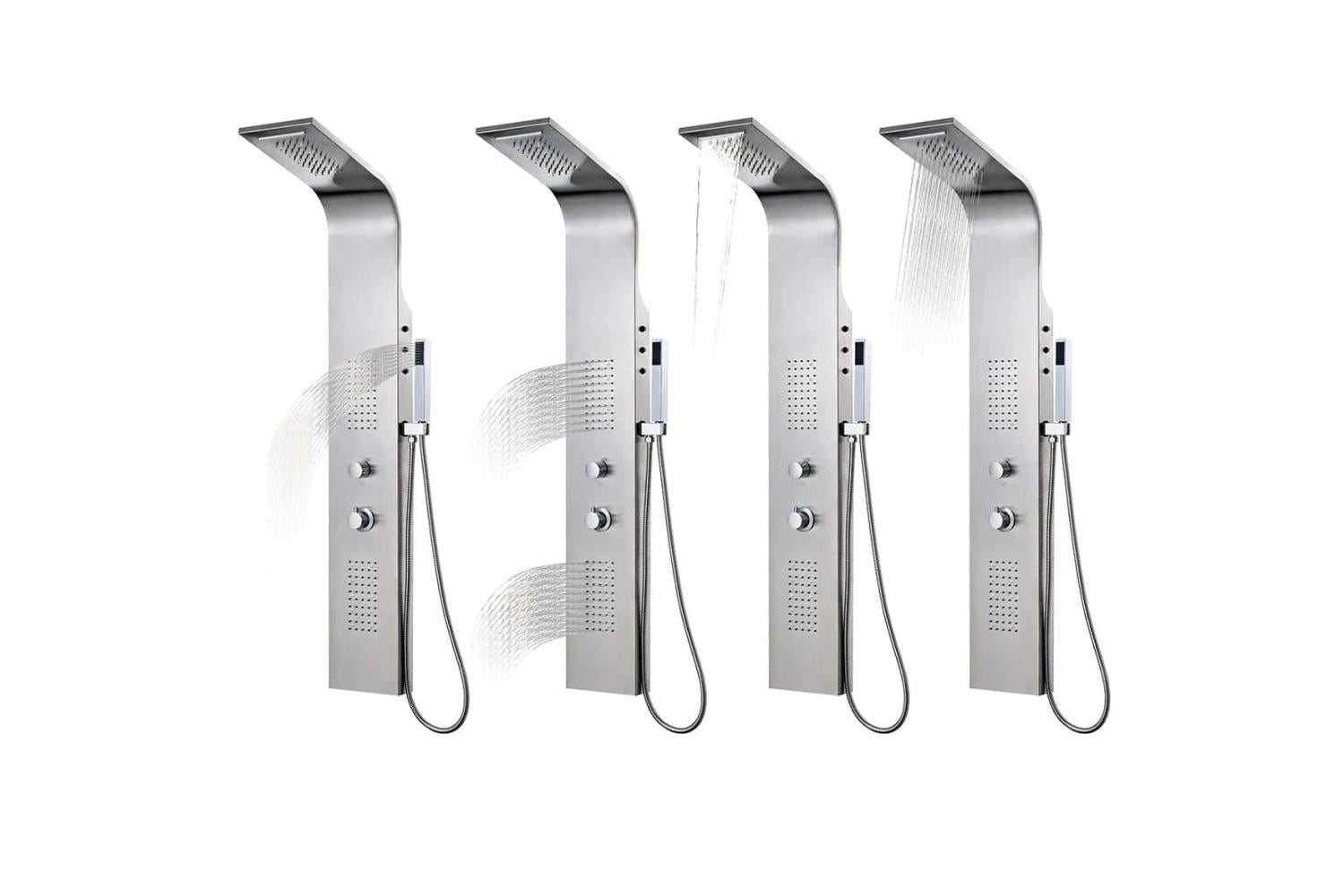 Vidaxl 142370 Shower Panel System Stainless Steel Curved-3