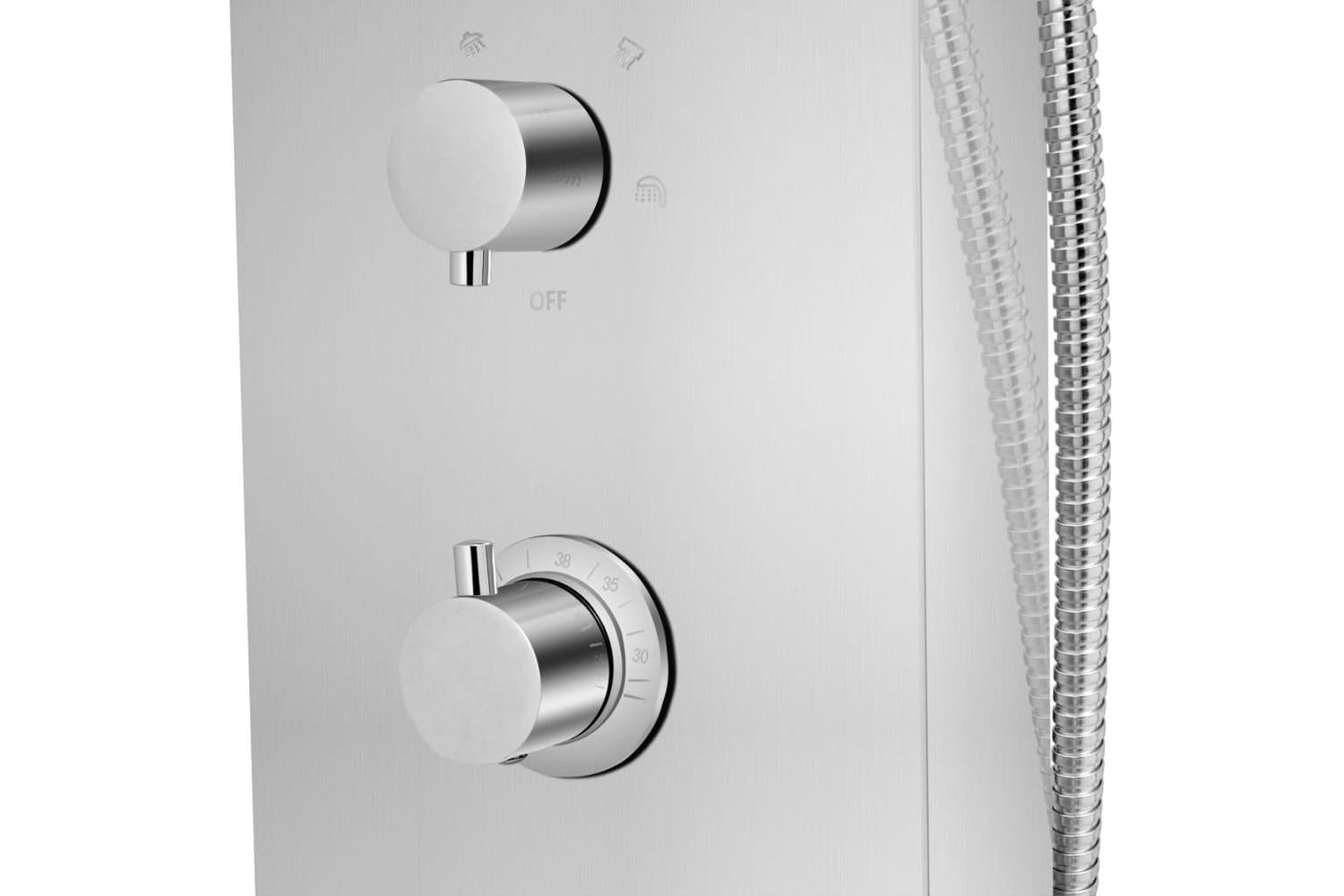 Vidaxl 142370 Shower Panel System Stainless Steel Curved-8