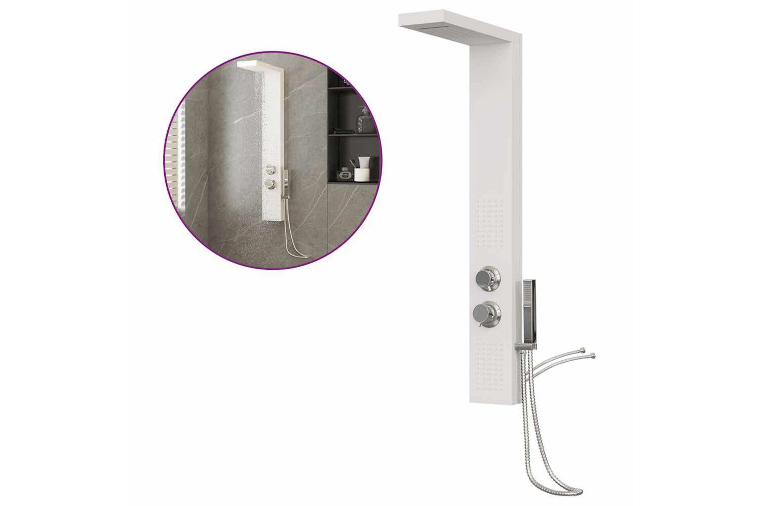 Vidaxl 151415 Shower Panel System Aluminium White