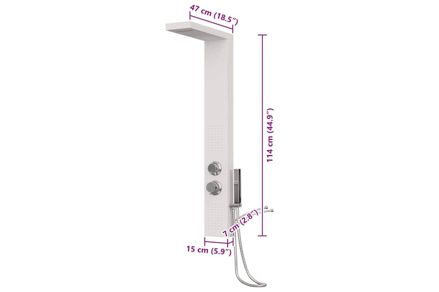 Vidaxl 151415 Shower Panel System Aluminium White-9