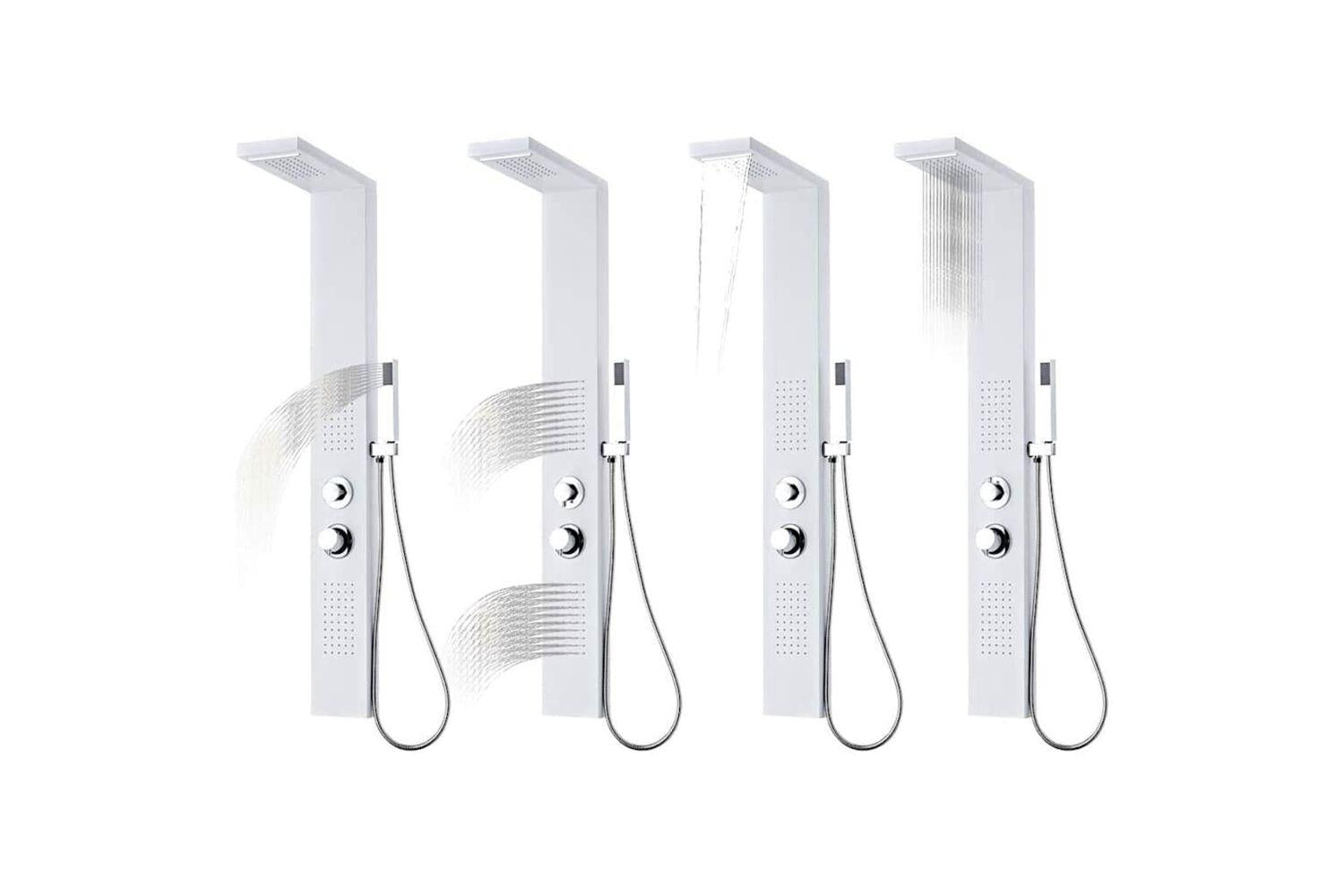 Vidaxl 142372 Shower Panel System Aluminium Matte White-3