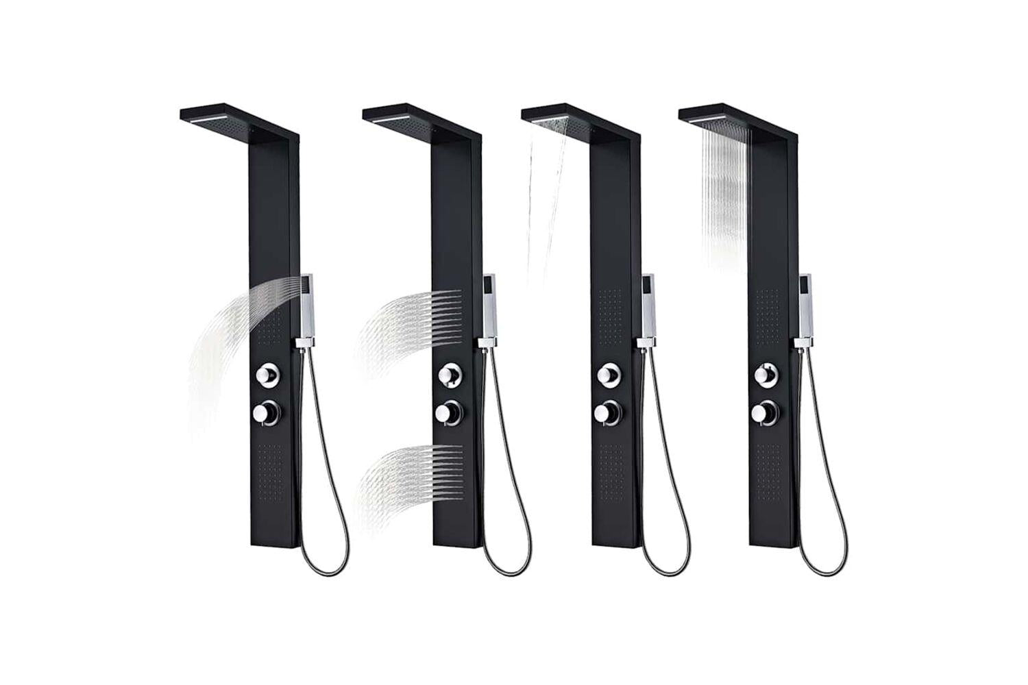 Vidaxl 142373 Shower Panel System Aluminium Matte Black-3