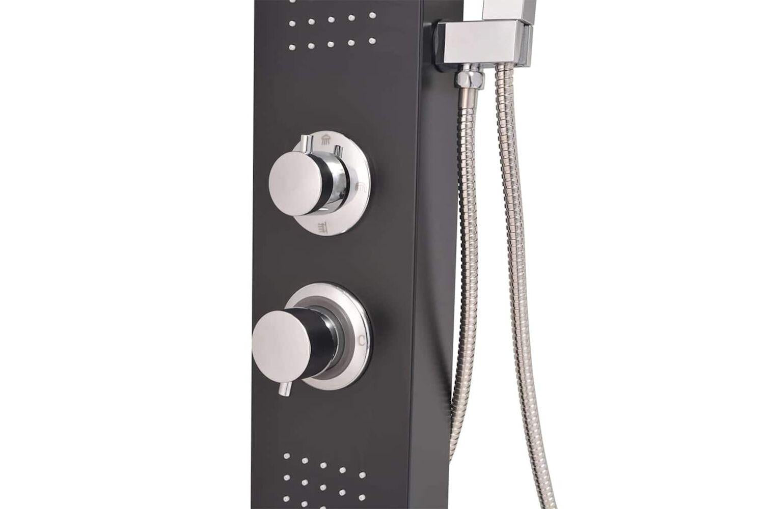 Vidaxl 142373 Shower Panel System Aluminium Matte Black-8