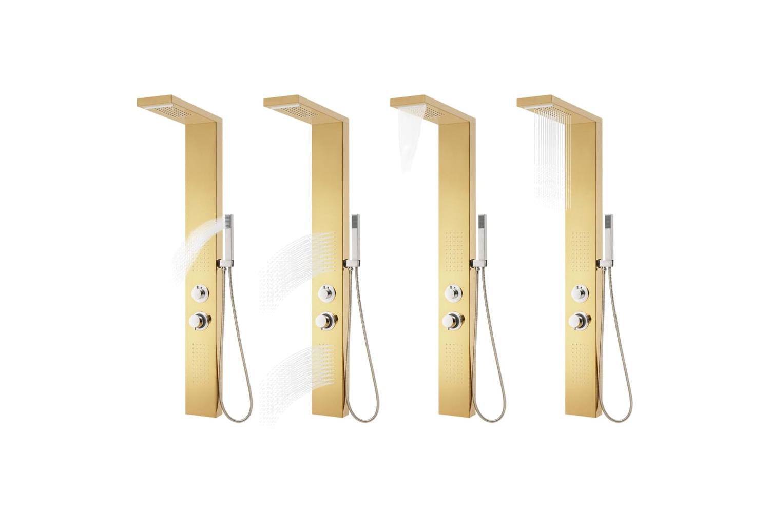 Vidaxl 147717 Shower Panel System Stainless Steel 201 Gold-4