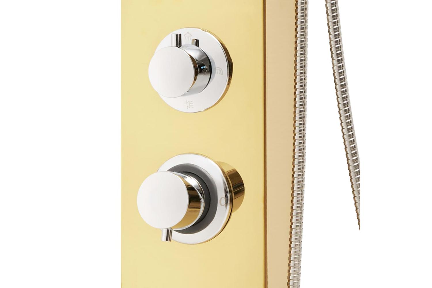 Vidaxl 147717 Shower Panel System Stainless Steel 201 Gold-9