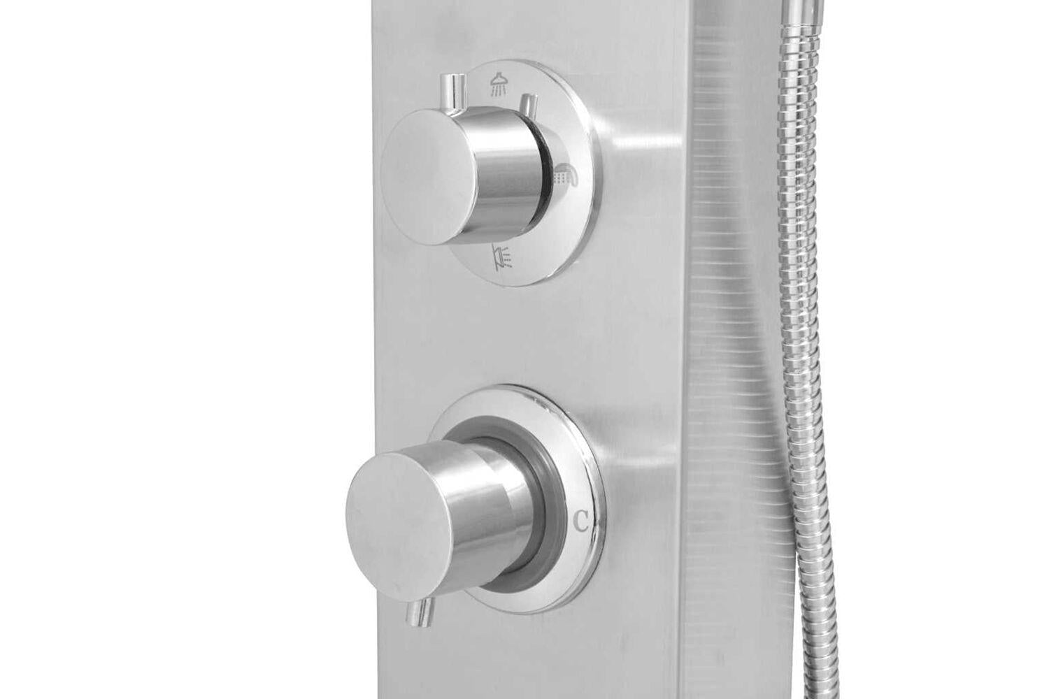 Vidaxl 142371 Shower Panel System Stainless Steel Square-8