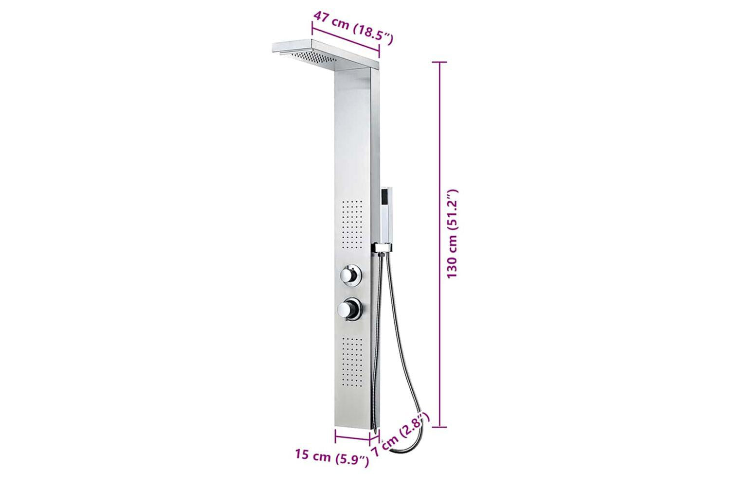 Vidaxl 142371 Shower Panel System Stainless Steel Square-9