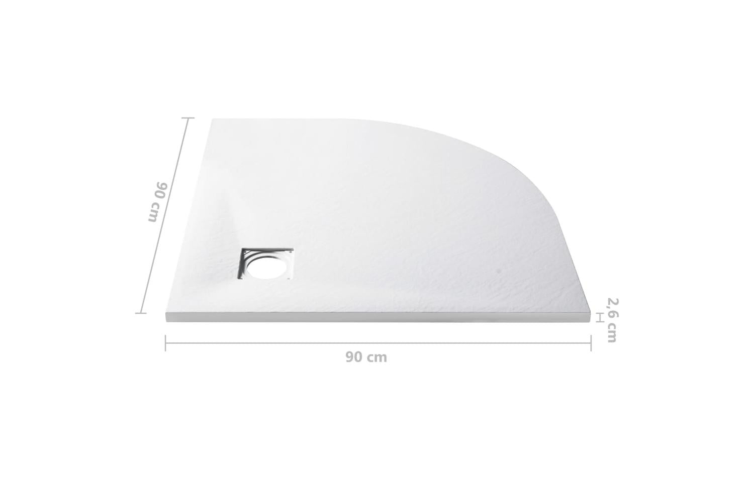 vidaXL 146526 Shower Tray Smc White 90x90cm-7
