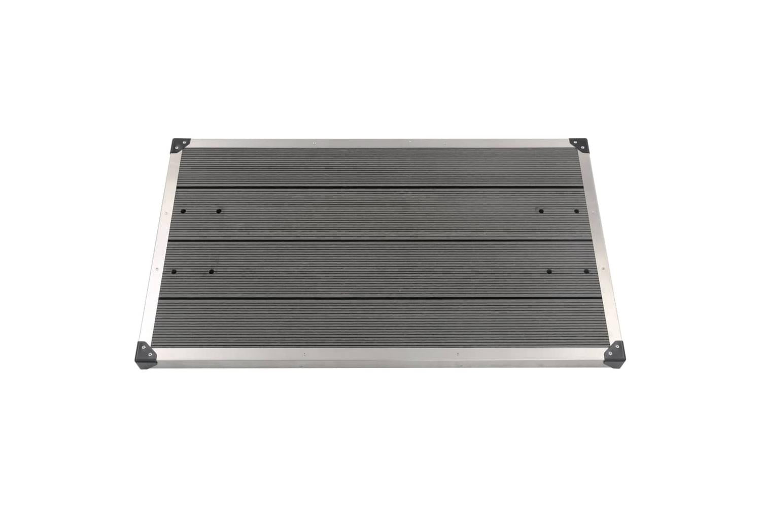 vidaXL 48205 Outdoor Shower Tray Wpc Stainless Steel 110x62cm Grey-3