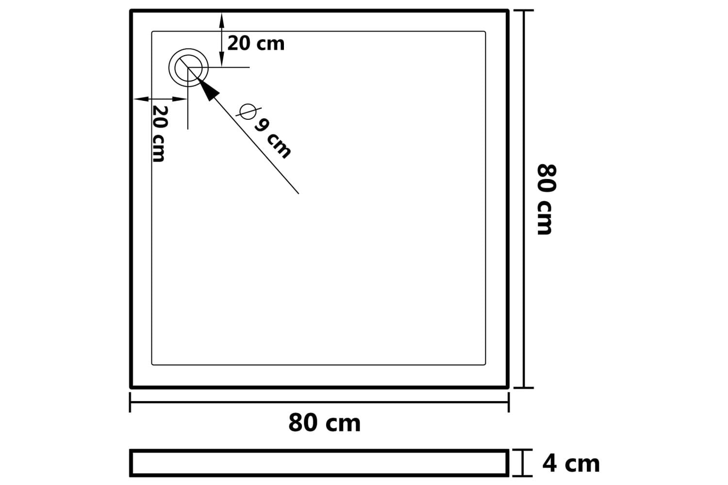vidaXL 148900 Shower Base Tray With Dots White 80x80x4cm Abs-7