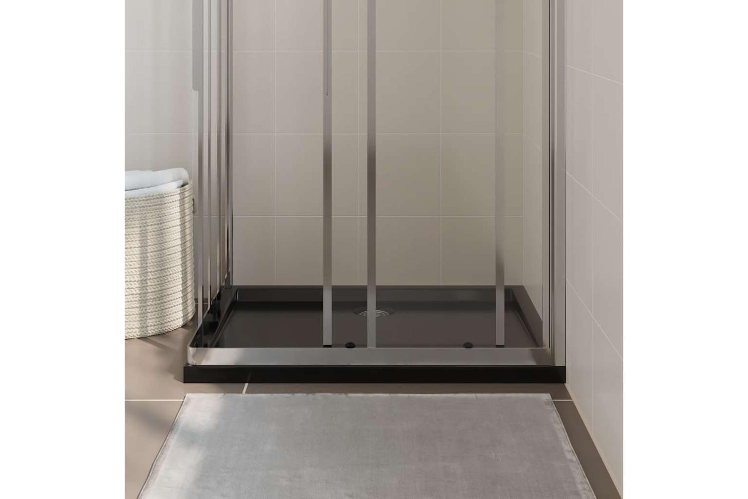 vidaXL 148911 Rectangular Abs Shower Base Tray Black 70x90cm-3