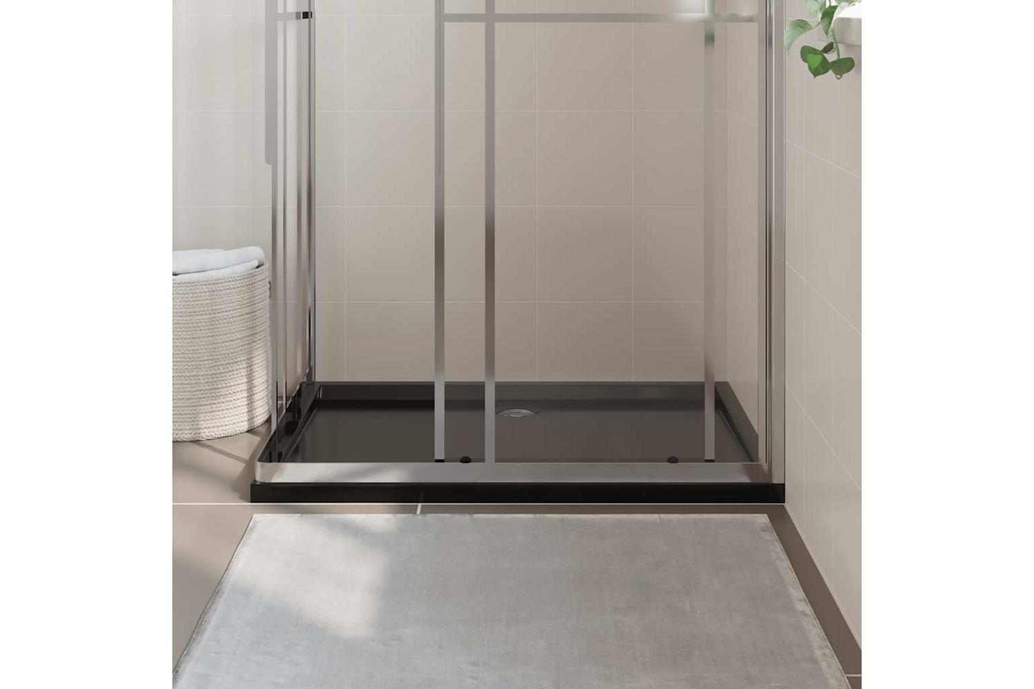 vidaXL 148918 Rectangular Abs Shower Base Tray Black 80x110cm-3