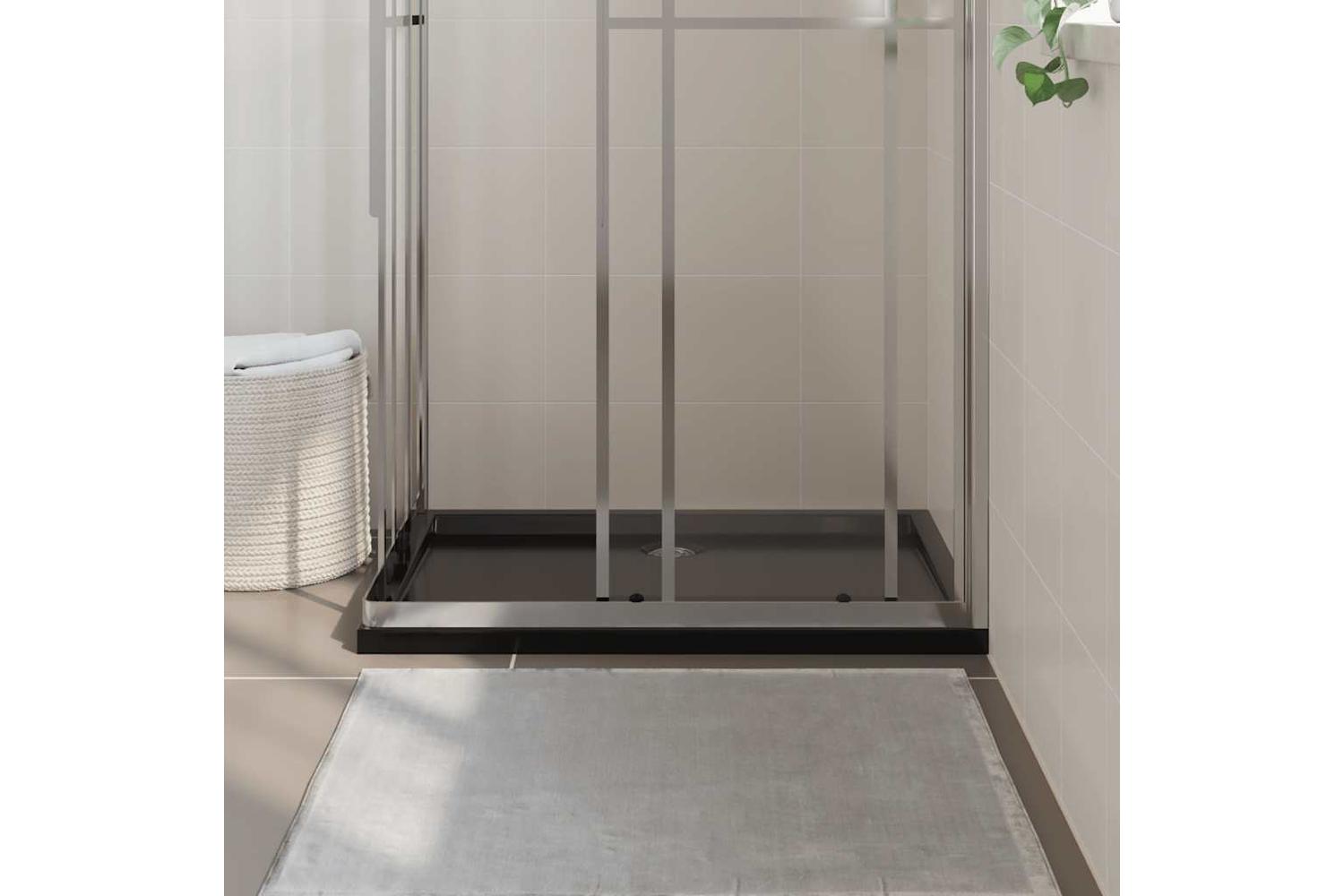 vidaXL 148915 Rectangular Abs Shower Base Tray Black 70x100cm-3