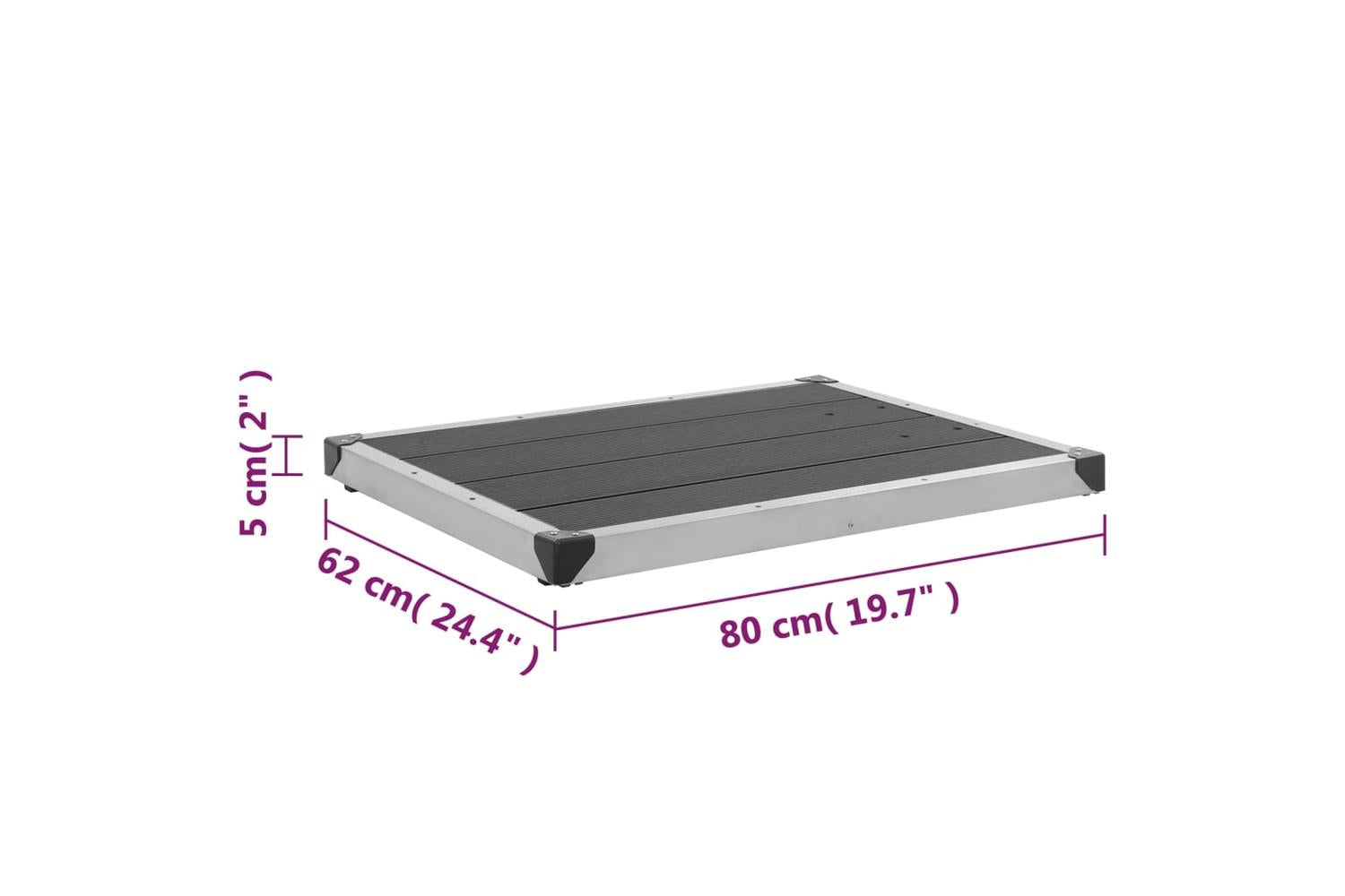 vidaXL 48203 Outdoor Shower Tray Wpc Stainless Steel 80x62cm Grey-9