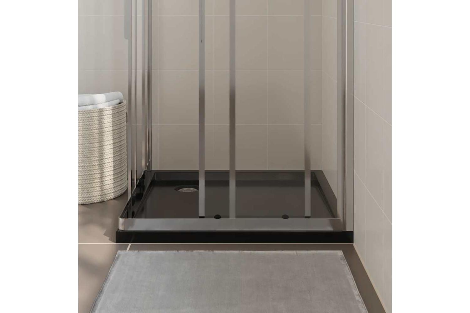 vidaXL 148916 Square Abs Shower Base Tray Black 80x80cm-3