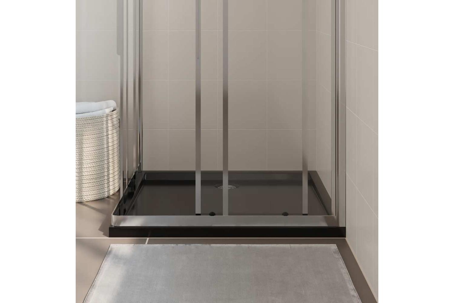 vidaXL 148917 Rectangular Abs Shower Base Tray Black 80x90cm-3