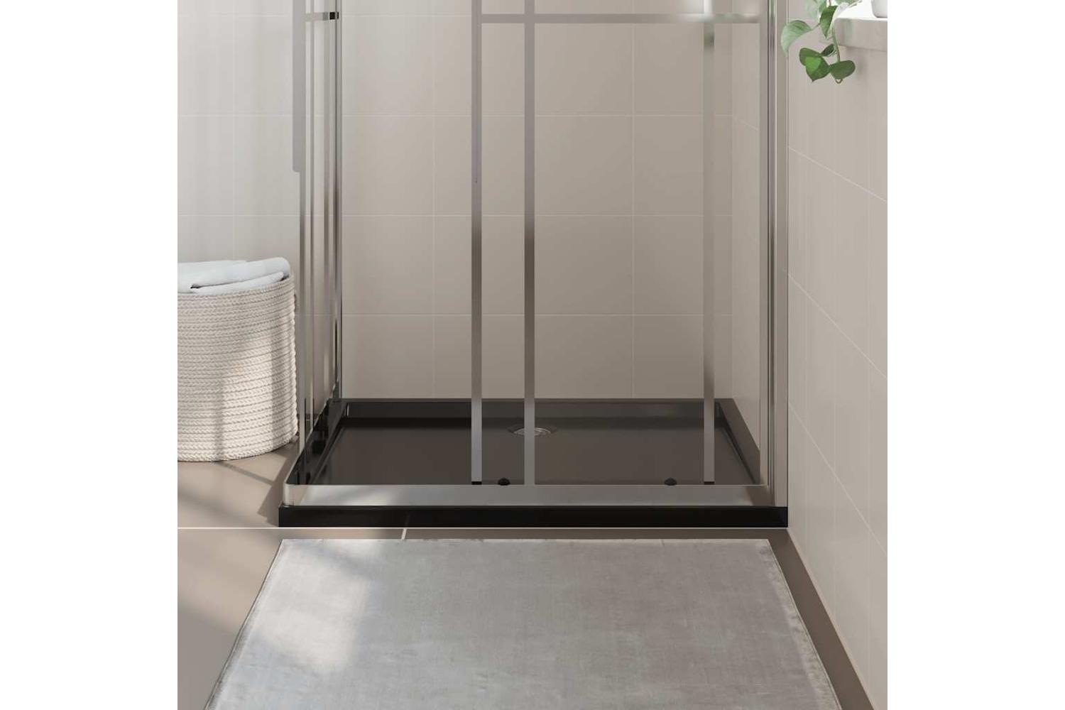 vidaXL 148912 Rectangular Abs Shower Base Tray Black 80x100cm-3