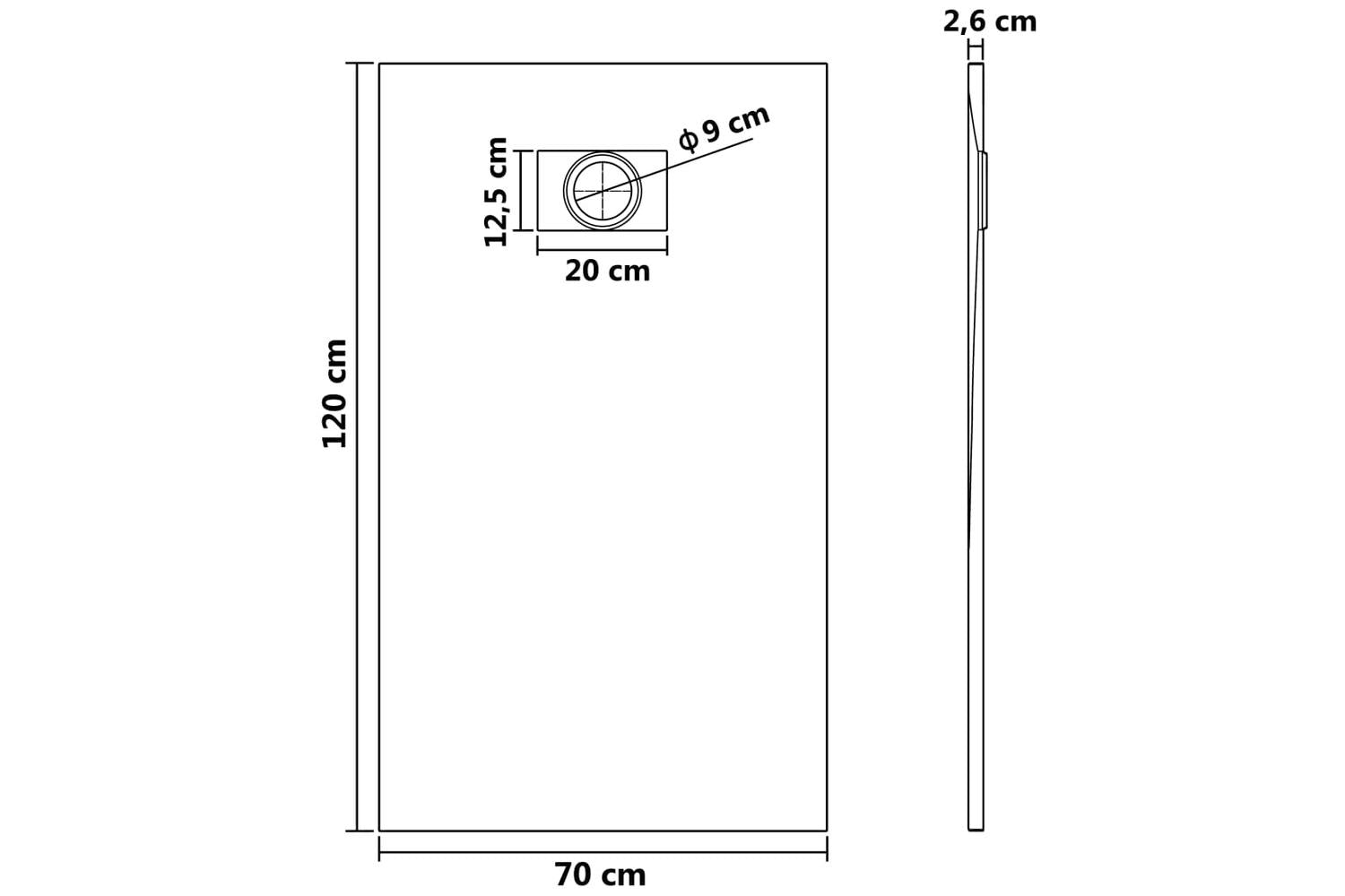 vidaXL 144774 Shower Base Tray Smc White 120x70cm-6