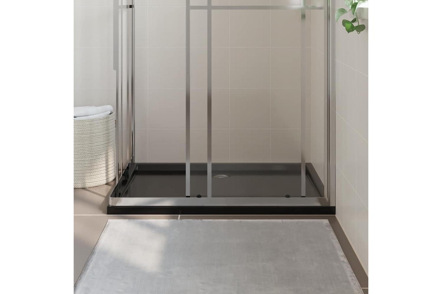 vidaXL 148919 Rectangular Abs Shower Base Tray Black 80x120cm-3