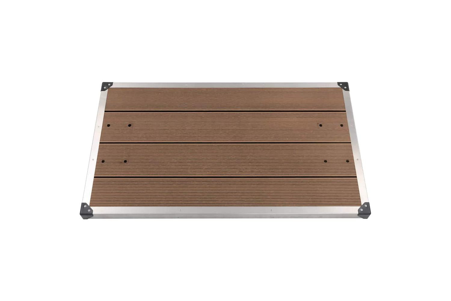 vidaXL 48204 Outdoor Shower Tray Wpc Stainless Steel 110x62cm Brown