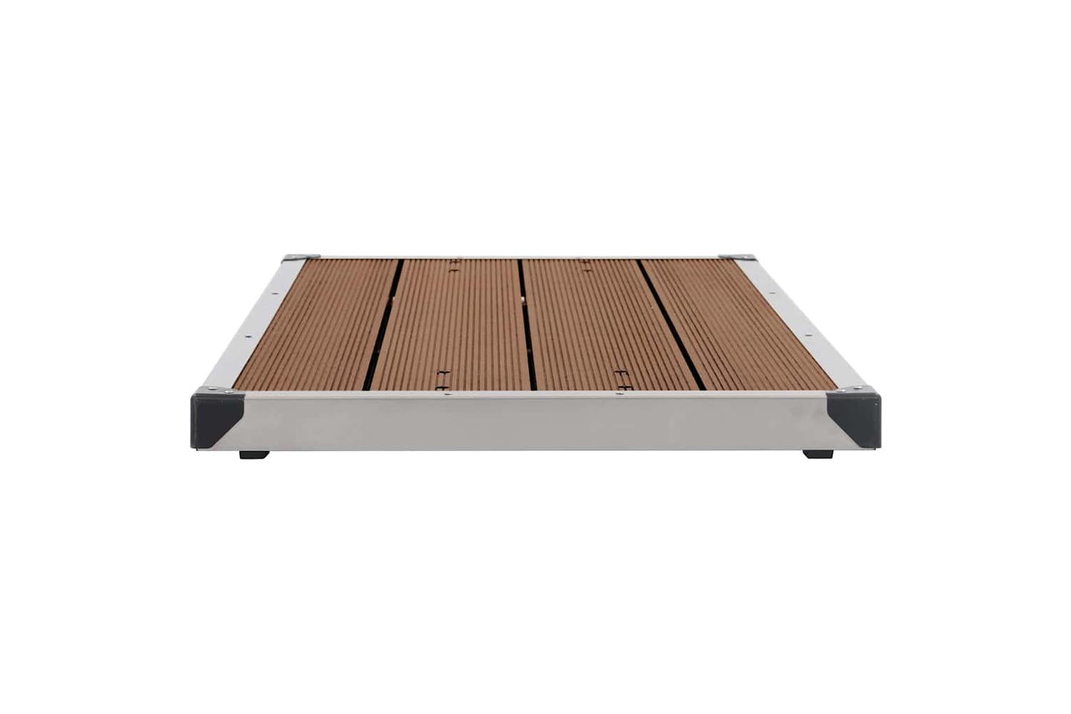 vidaXL 48204 Outdoor Shower Tray Wpc Stainless Steel 110x62cm Brown-2
