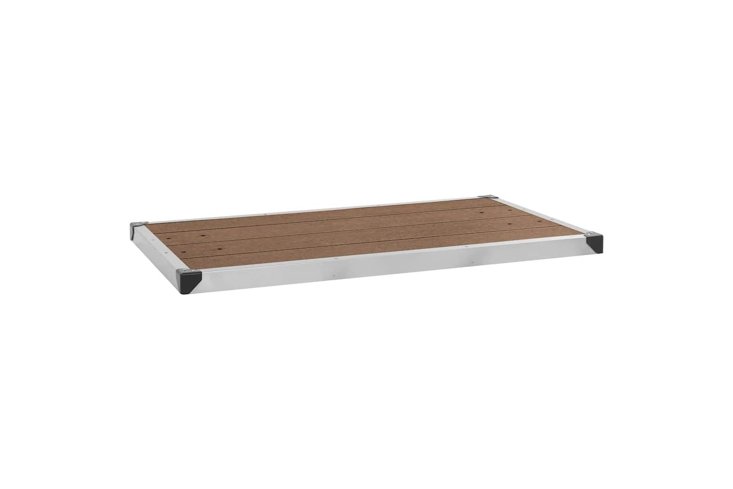 vidaXL 48204 Outdoor Shower Tray Wpc Stainless Steel 110x62cm Brown-3