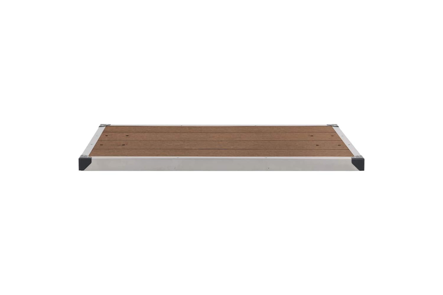 vidaXL 48204 Outdoor Shower Tray Wpc Stainless Steel 110x62cm Brown-4