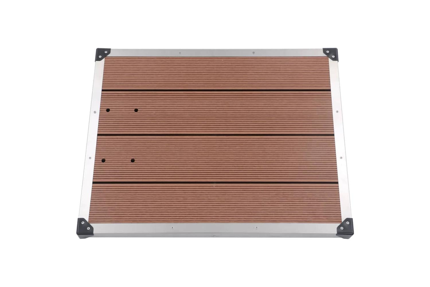 vidaXL 48202 Outdoor Shower Tray Wpc Stainless Steel 80x62cm Brown-2