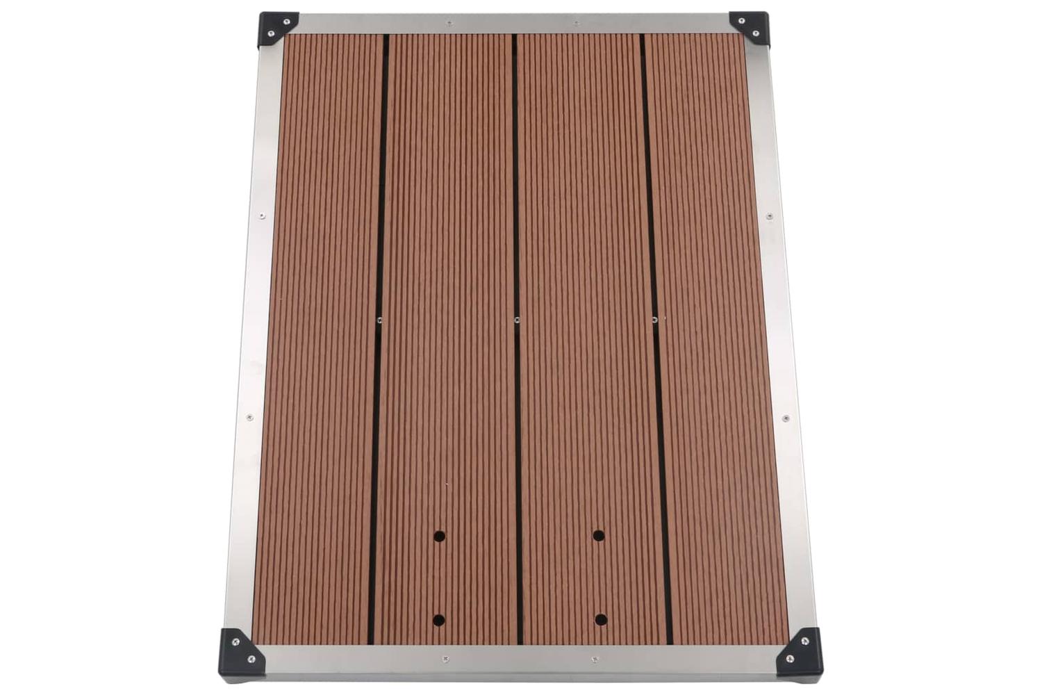 vidaXL 48202 Outdoor Shower Tray Wpc Stainless Steel 80x62cm Brown-4