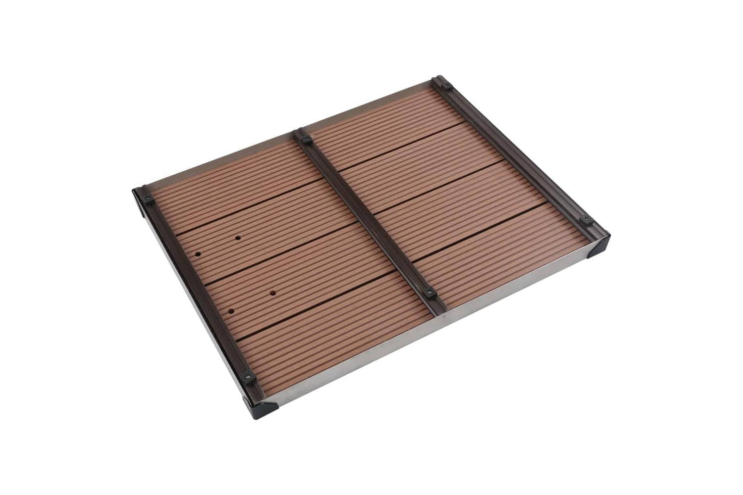 vidaXL 48202 Outdoor Shower Tray Wpc Stainless Steel 80x62cm Brown-5