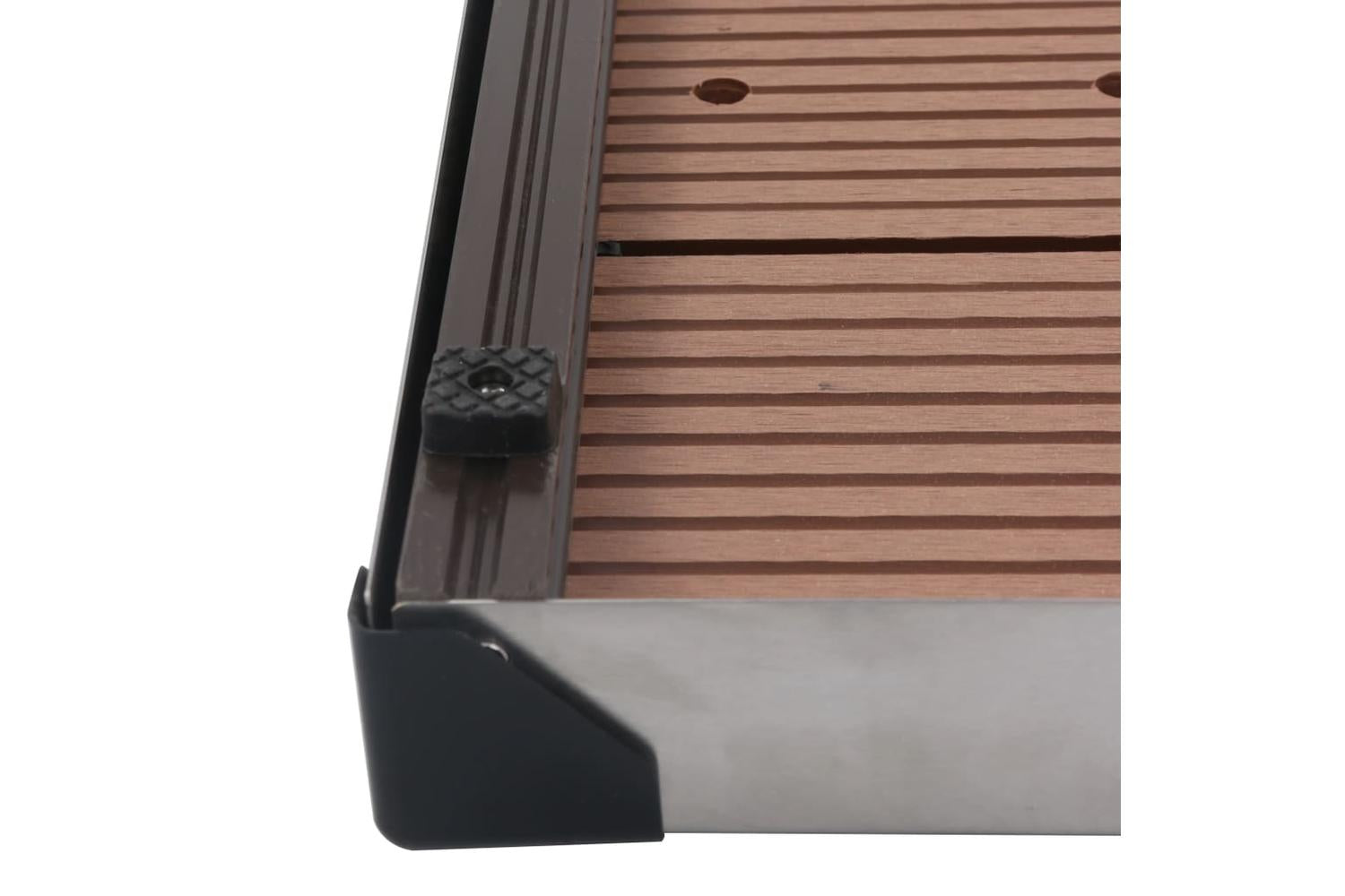 vidaXL 48202 Outdoor Shower Tray Wpc Stainless Steel 80x62cm Brown-6