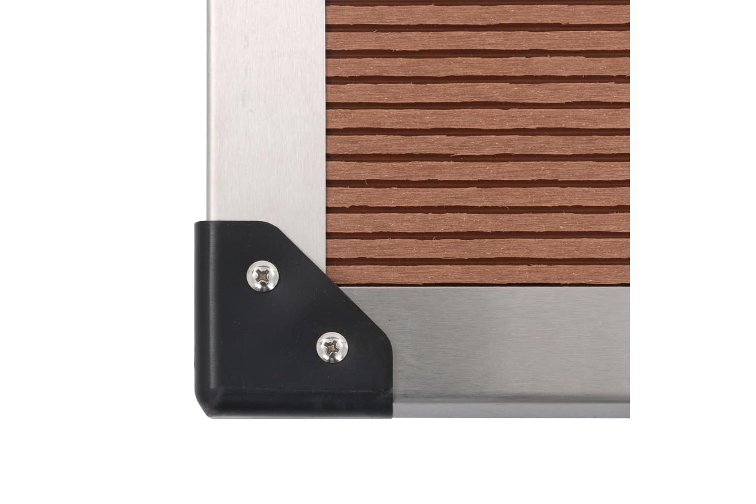 vidaXL 48202 Outdoor Shower Tray Wpc Stainless Steel 80x62cm Brown-7