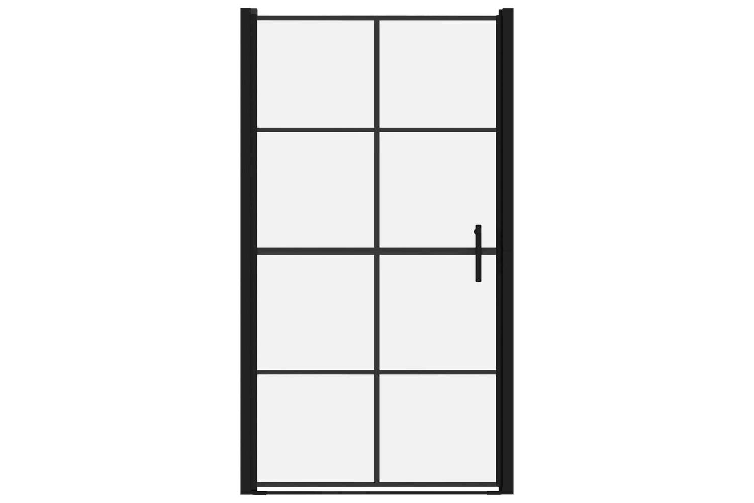 vidaXL 148892 Shower Doors Tempered Glass 100x178cm Black-3