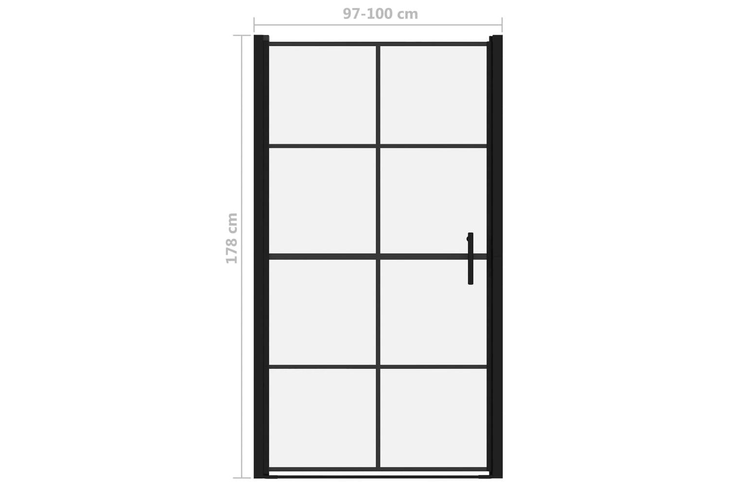 vidaXL 148892 Shower Doors Tempered Glass 100x178cm Black-5