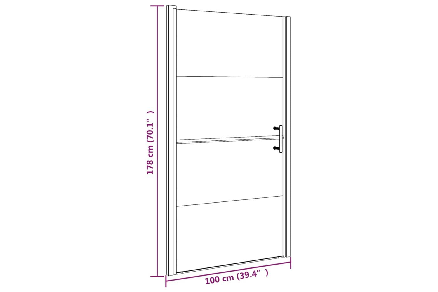 Vidaxl 151867 Shower Door 100x178 Cm Half Frosted Tempered Glass Black-7