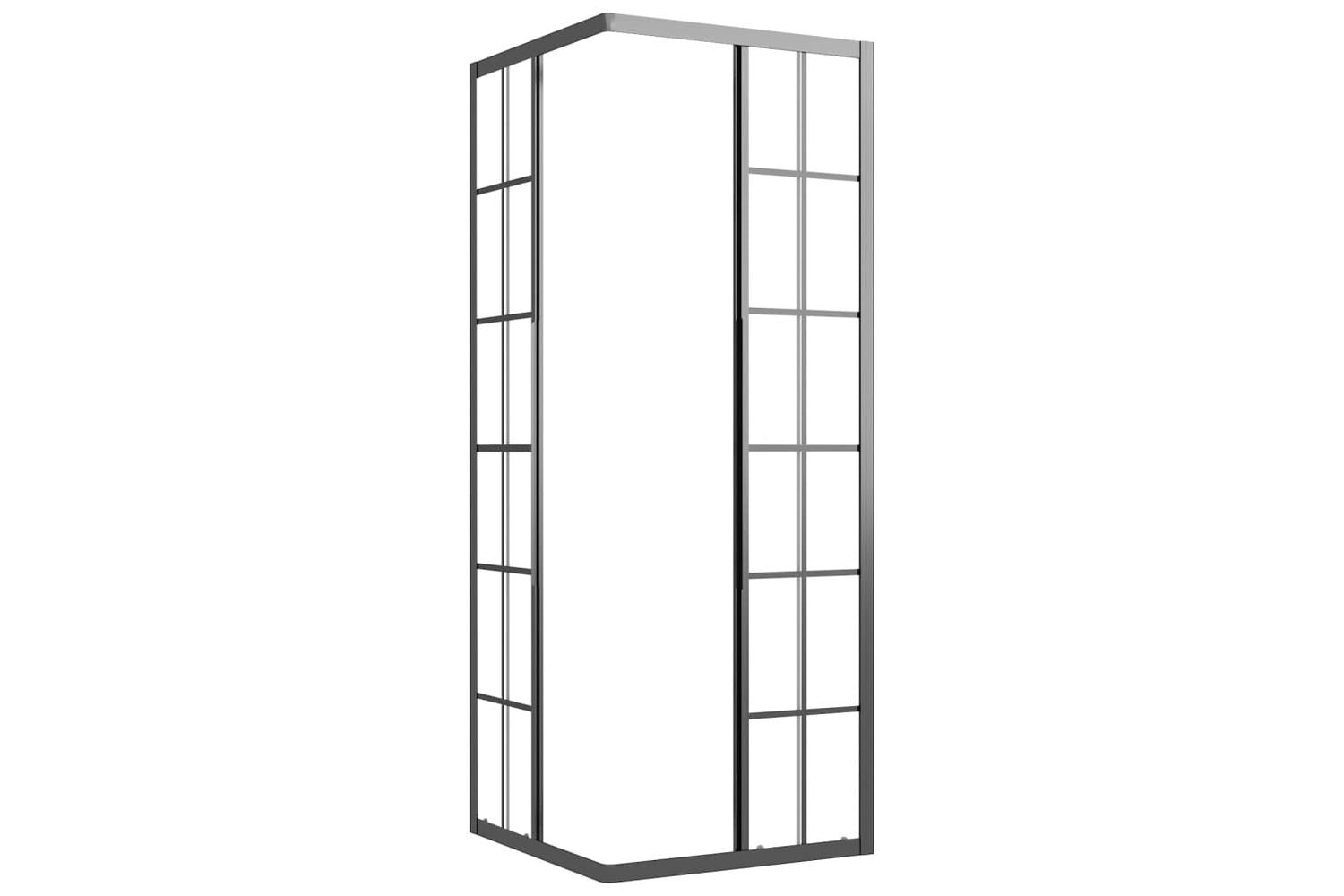 vidaXL 151859 Shower Cabin Frosted Esg 70x70x180cm Black-4