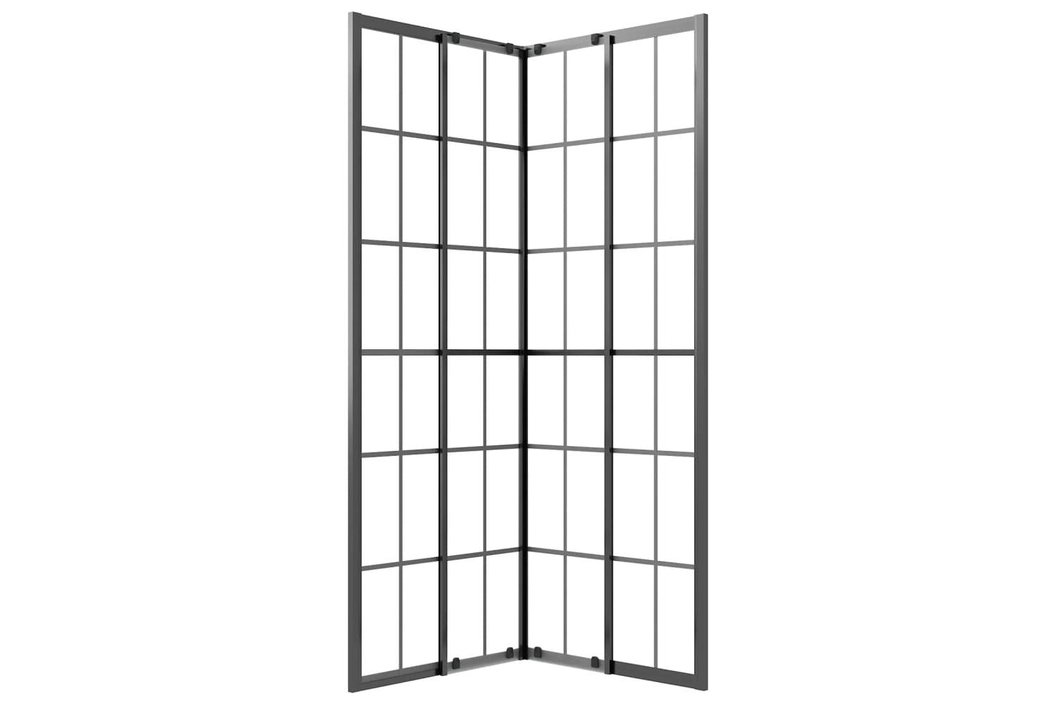 vidaXL 151859 Shower Cabin Frosted Esg 70x70x180cm Black-5
