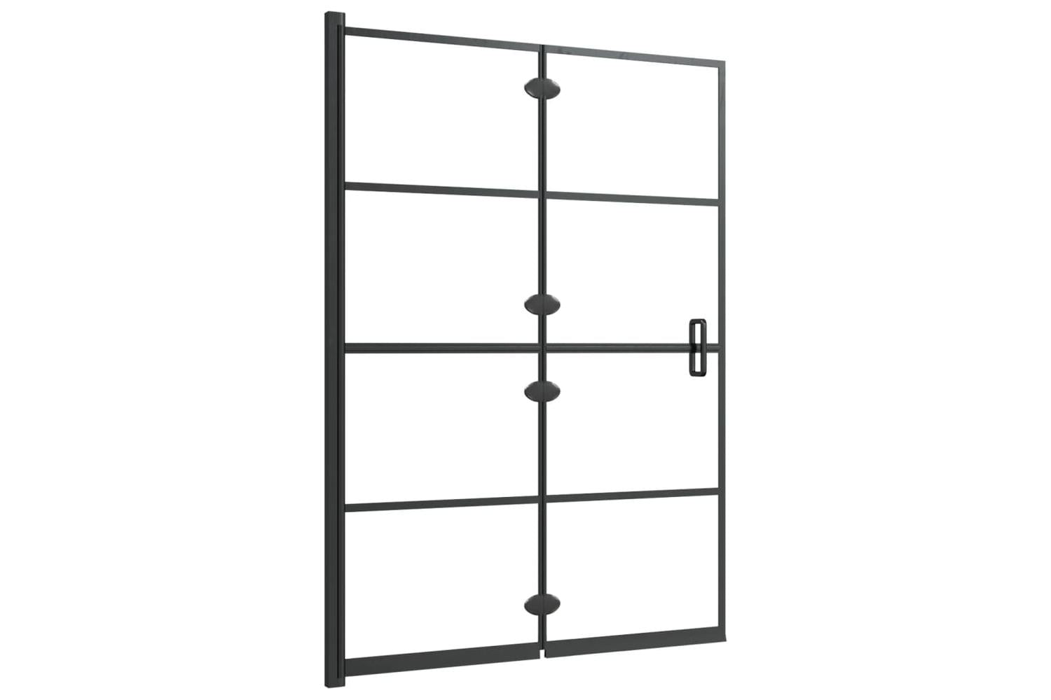 vidaXL 150744 Folding Shower Enclosure Esg 100x140cm Black-4