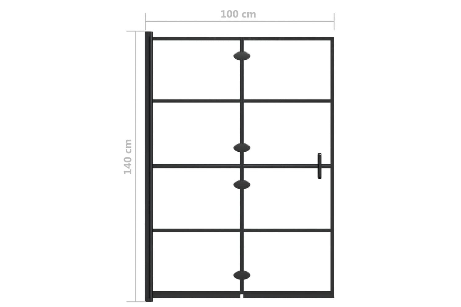 vidaXL 150744 Folding Shower Enclosure Esg 100x140cm Black-9