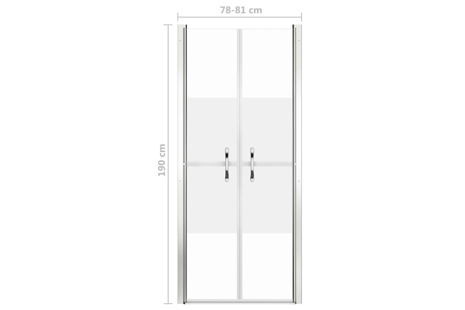 vidaXL 148787 Shower Door Half Frosted Esg 81x190cm-5