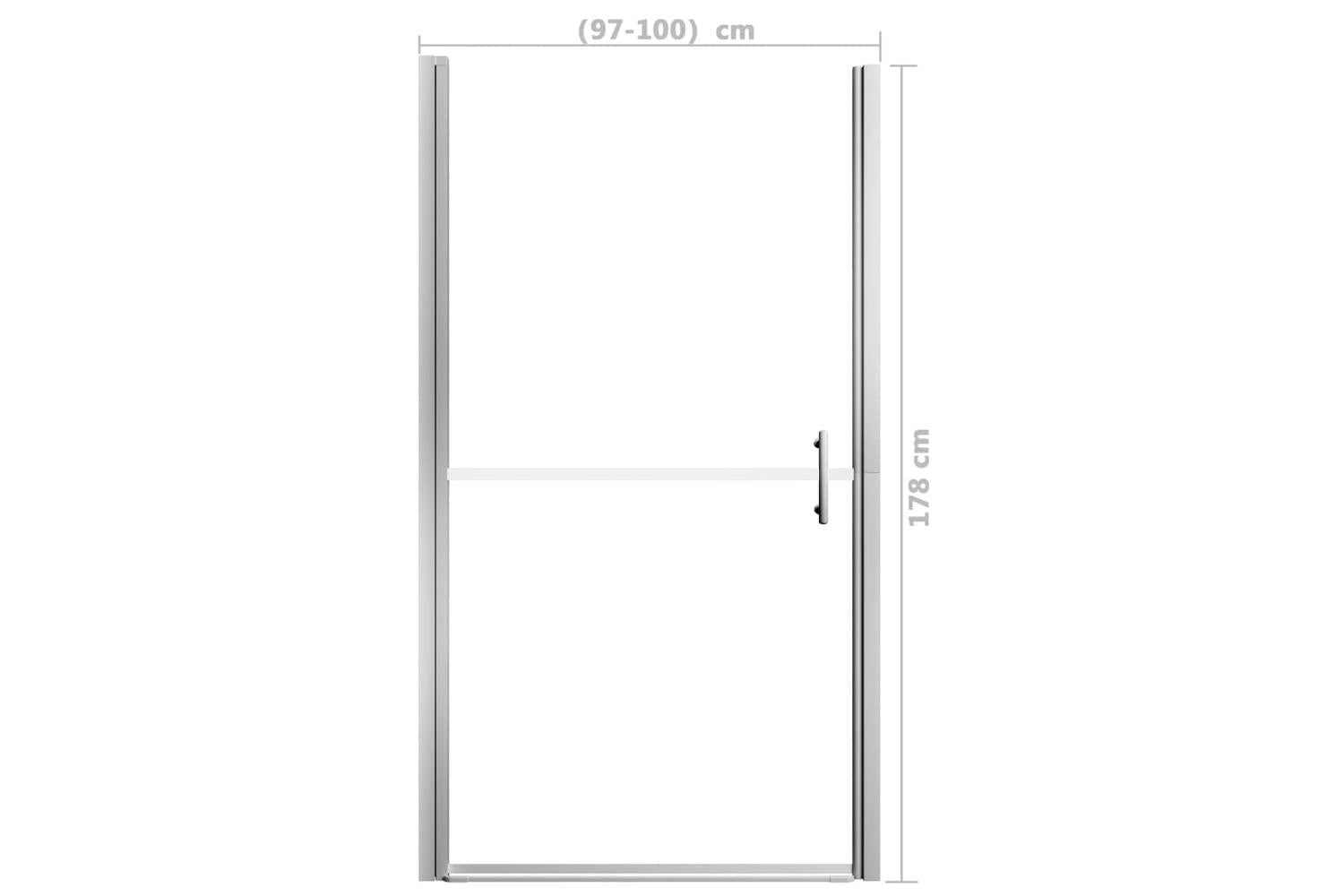 vidaXL 146660 Shower Door Frost Tempered Glass 100x178cm-5