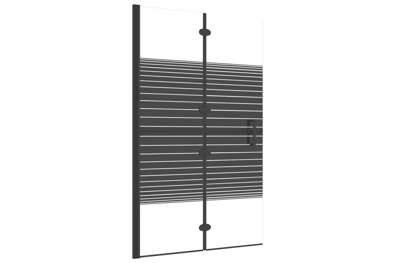 vidaXL 150740 Folding Shower Enclosure Esg 80x140cm Black-2