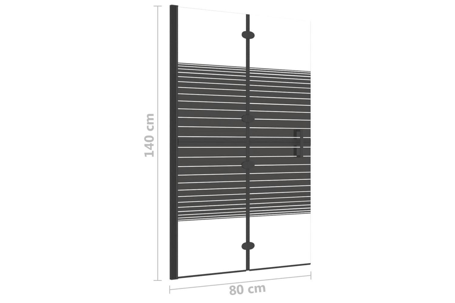 vidaXL 150740 Folding Shower Enclosure Esg 80x140cm Black-7