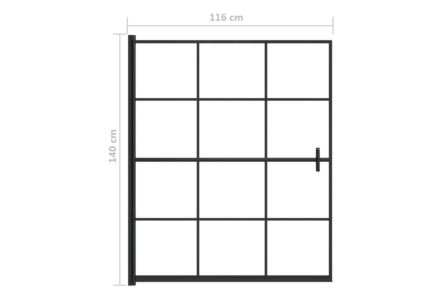 vidaXL 150748 Shower Enclosure Esg 116x140cm Black-5