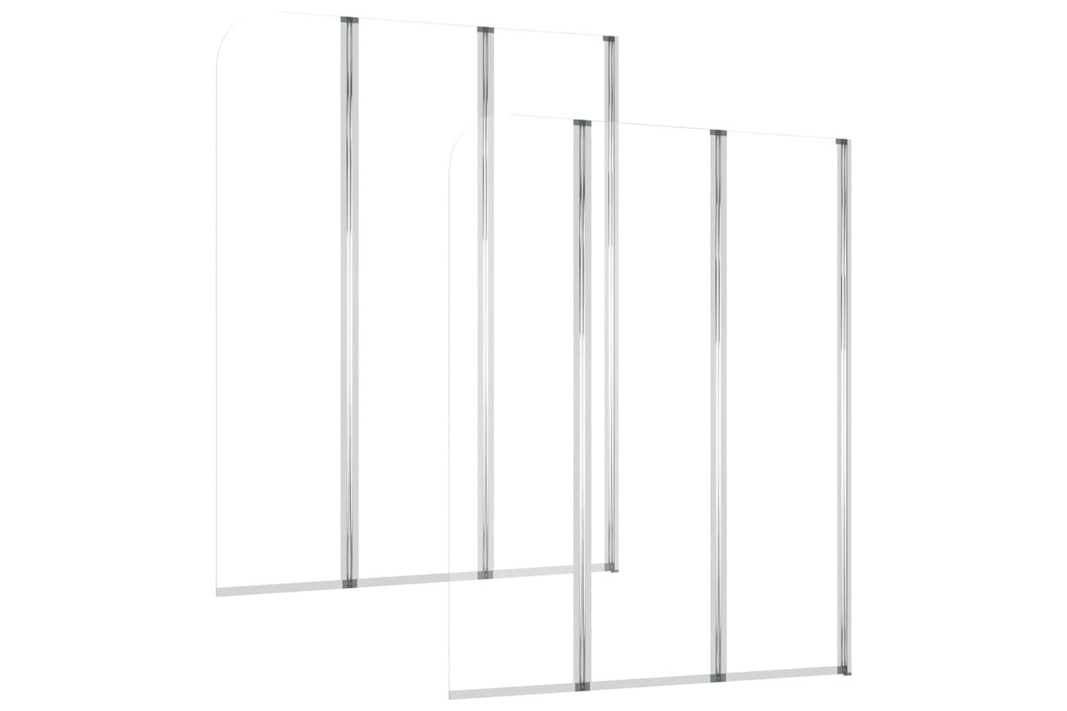 vidaXL 146228 Bath Enclosures 2 Pcs 104x130cm Tempered Glass Transparent-2