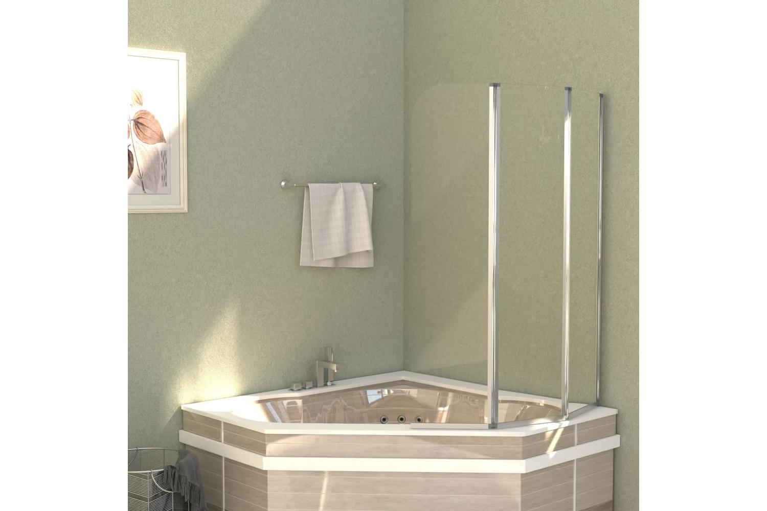 vidaXL 146228 Bath Enclosures 2 Pcs 104x130cm Tempered Glass Transparent-3