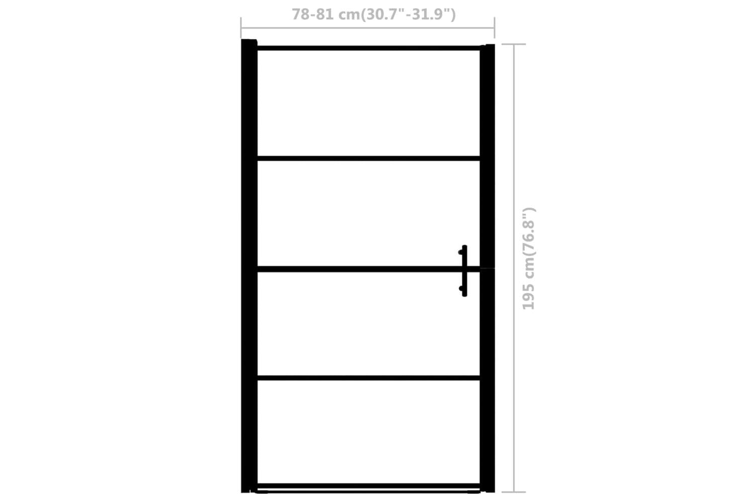 vidaXL 145671 Shower Door Tempered Glass 81x195cm Black-6