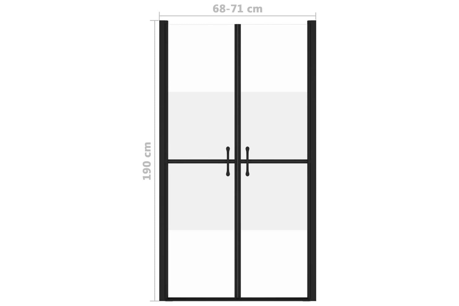 vidaXL 150831 Shower Door Half Frosted Esg (68-71)x190cm-5
