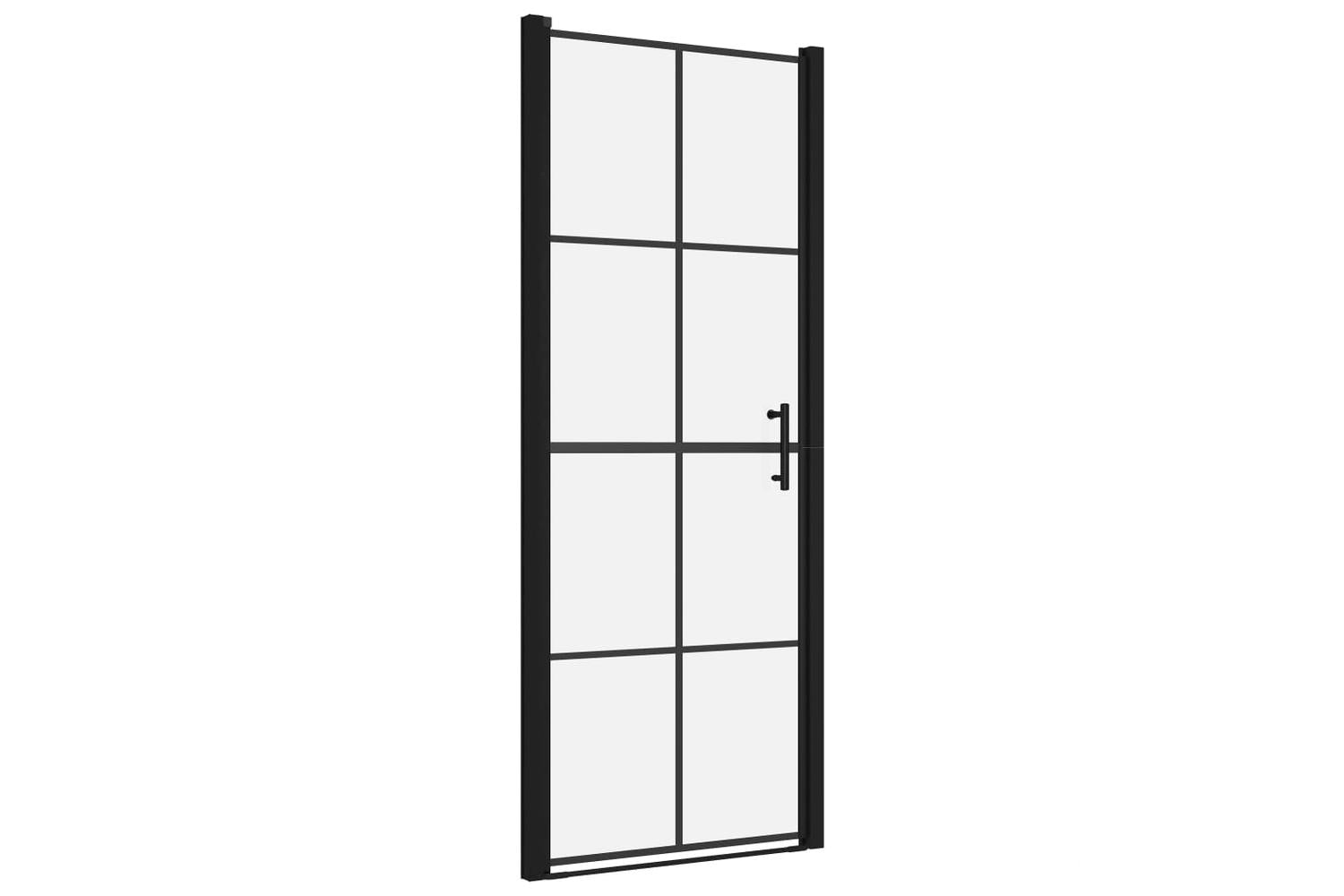vidaXL 148891 Shower Door Tempered Glass 91x195cm Black