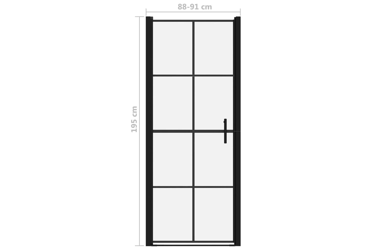 vidaXL 148891 Shower Door Tempered Glass 91x195cm Black-5